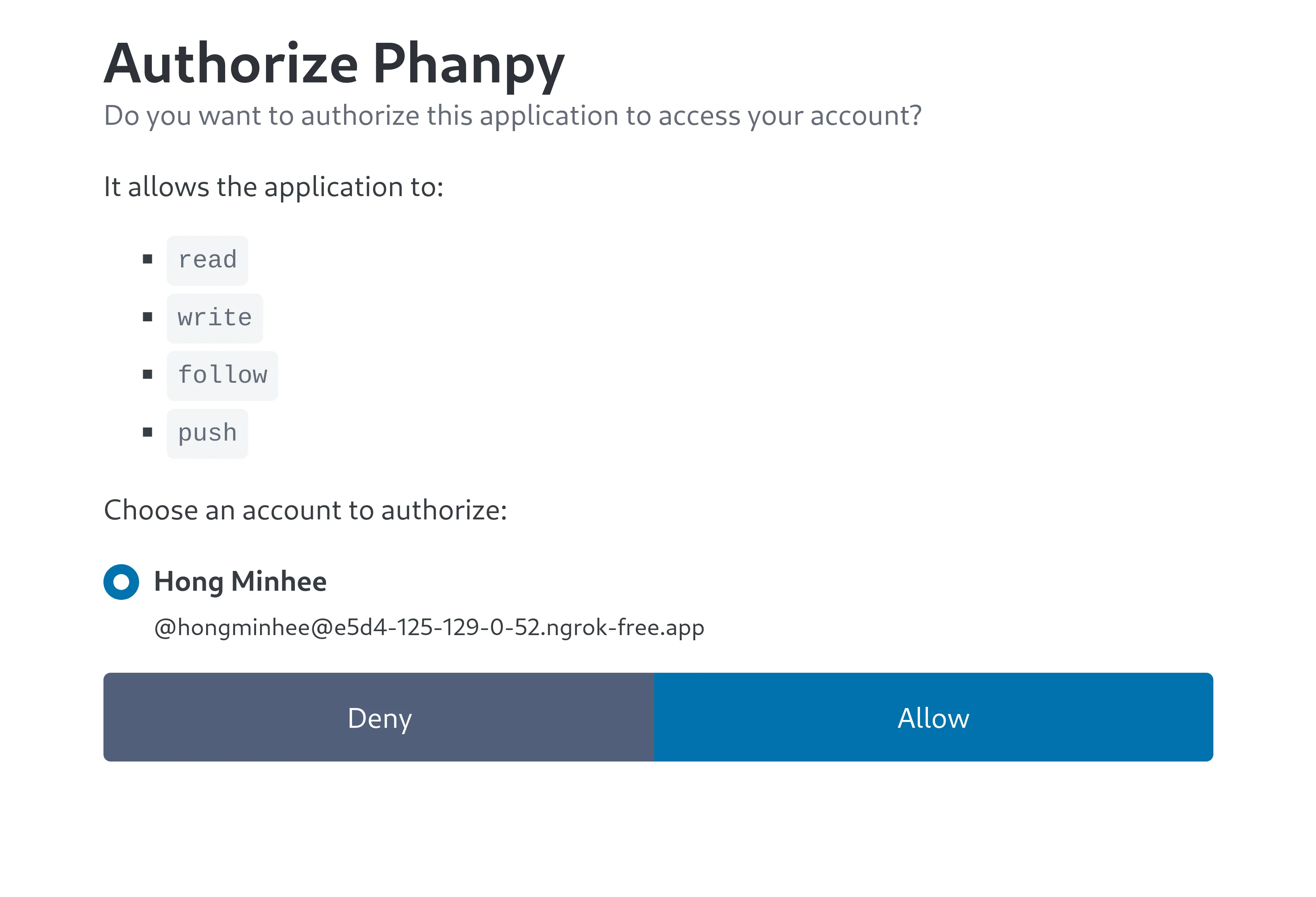 Authorize Phanpy